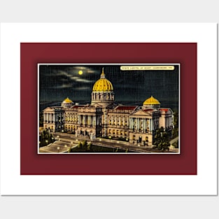 pennsylvania state capitol at night Posters and Art